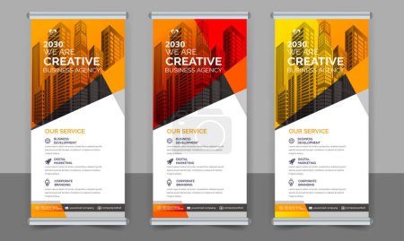 Photo for Creative business roll up banner design. Standee Design Banner, Corporate digital Roll Up Banner. - Royalty Free Image