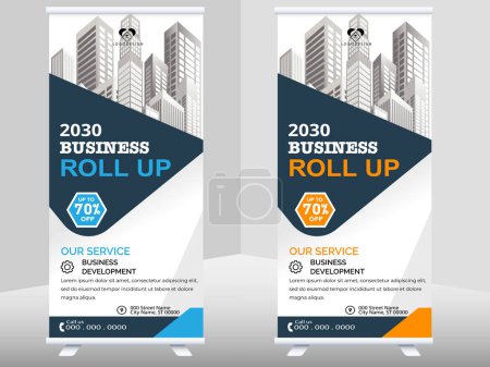 Photo for Creative business roll up banner design. Standee Design Banner, Corporate digital Roll Up Banner. - Royalty Free Image
