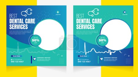 Photo for Medical healthcare flyer social media post template. health clinic social media post template. - Royalty Free Image