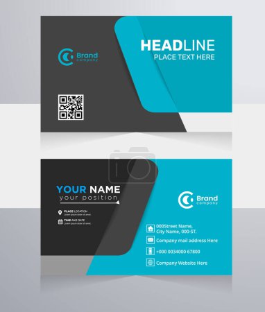 Photo for Modern professional business card design. Front or back side creative business card. corporate company business template. - Royalty Free Image