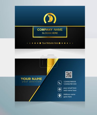 Photo for Modern professional business card design. Front or back side creative business card. corporate company business template. - Royalty Free Image