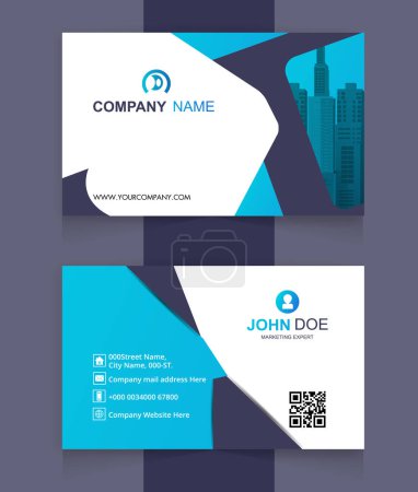 Photo for Creative and modern business card template. Elegant luxury clean dark business card. Double-sided creative business card template. company back to back presentation template. - Royalty Free Image