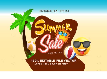 Photo for Summer sale banner and poster design with tropical beach background Vector. Realistic big and super sale summer vacation background design. - Royalty Free Image