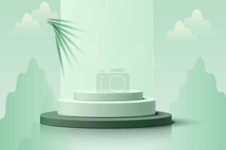 Photo for 3d podium background Product display show. Luxury 3d rendering of podium for product presentation. - Royalty Free Image