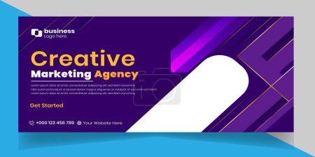 Photo for Digital marketing agency social media business promotion with web banner template design. - Royalty Free Image