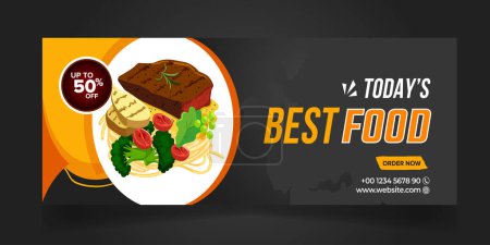 Photo for Delicious Fast Food Pizza banner with social media post template Banner, Restaurant discount food Burger banner Design, Food menu social media cover template. - Royalty Free Image