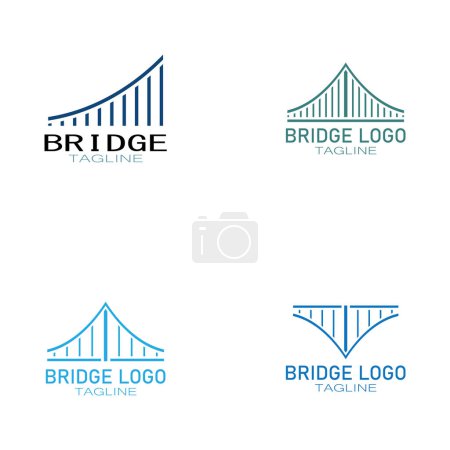 Foto de Puente logo vector icono ilustración diseño plantilla - Imagen libre de derechos