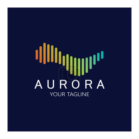 Illustration for Aurora logo design icon illustration vector template - Royalty Free Image