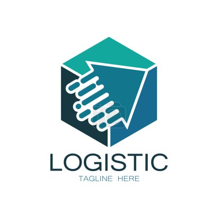 Téléchargez les illustrations : Logistique logo icône illustration vecteur conception distribution symbole livraison de biens économie finance - en licence libre de droit