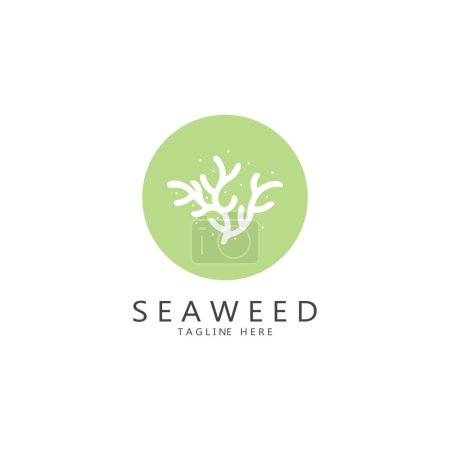 Foto de Diseño del icono del logotipo del vector de algas marinas.Incluye mariscos, productos naturales, floristería, ecología, bienestar, spa. - Imagen libre de derechos