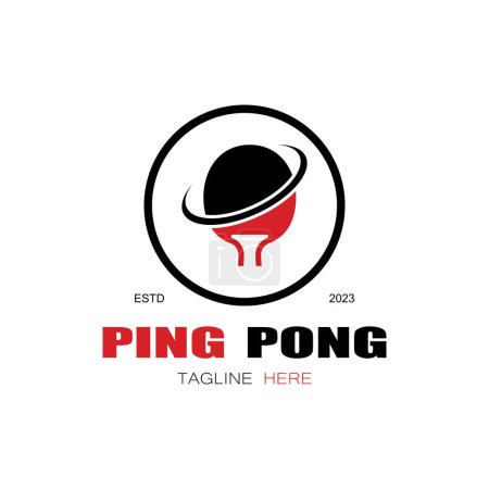 Foto de Logotipo de tenis de mesa simple, plantilla de logotipo creativo de ping pong. juegos deportivos, clubes, torneos y campeonatos. vector - Imagen libre de derechos