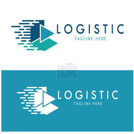 Téléchargez les illustrations : Logistique logo icône illustration vecteur conception distribution symbole livraison de biens économie finance - en licence libre de droit