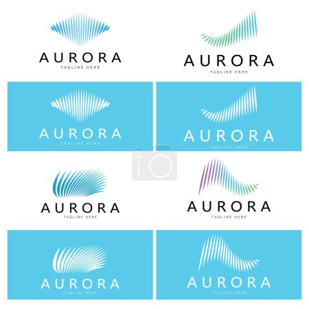 Illustration for Aurora logo design icon illustration vector template - Royalty Free Image