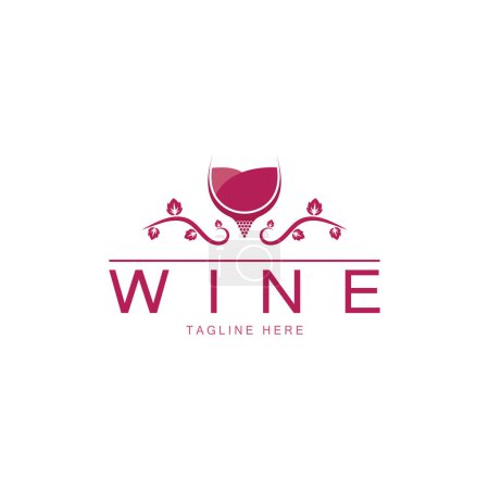 Foto de Diseño del logotipo del vino template.vector ilustración de icono-vector - Imagen libre de derechos