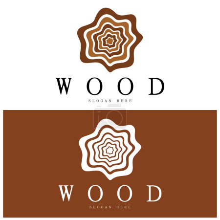 Wood logo template icon illustration design vector, used for wood factories, wood plantations, log processing, wood furniture, wood warehouses with a modern minimalist concept