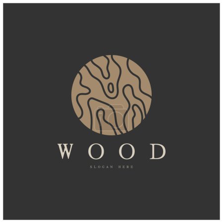 Wood logo template icon illustration design vector, used for wood factories, wood plantations, log processing, wood furniture, wood warehouses with a modern minimalist concept