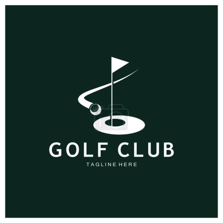 Logo de balle de golf, logo de bâton de conception de golf, logo pour l'équipe de golf professionnelle, club de golf, tournoi, affaires de magasin de golf, parcours de golf, événement