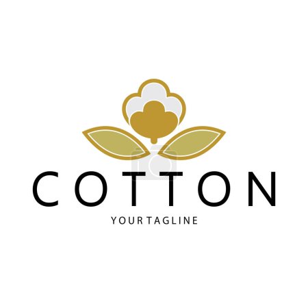 Illustration for Soft natural organic cotton flower plant logo for cotton plantations, industries,business,textile,clothing and beauty,vector - Royalty Free Image