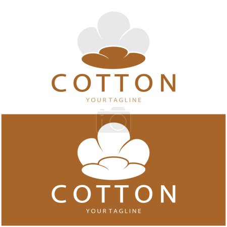 Illustration for Soft natural organic cotton flower plant logo for cotton plantations, industries,business,textile,clothing and beauty,vector - Royalty Free Image