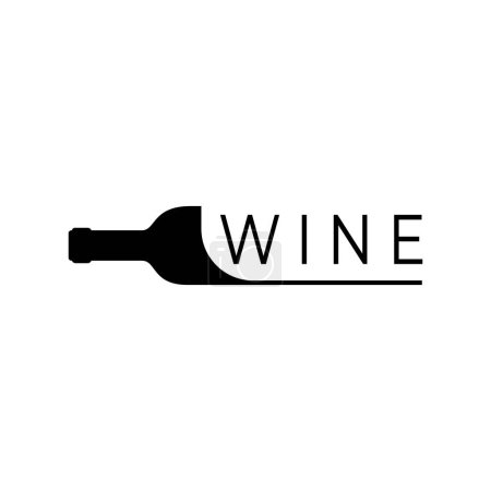 Foto de Logo de vino con copas de vino y embotellas.para clubes nocturnos, bares, cafeterías y vinotecas. - Imagen libre de derechos