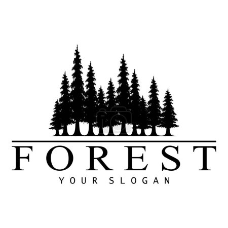 Foto de Simple logotipo de pino o abeto, evergreen.for bosque de pinos, aventureros, camping, naturaleza, insignias y business.vector - Imagen libre de derechos