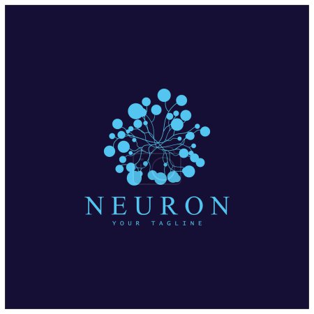 Illustration for Neuron logo or nerve cell logo design,molecule logo illustration template icon with vector concept - Royalty Free Image
