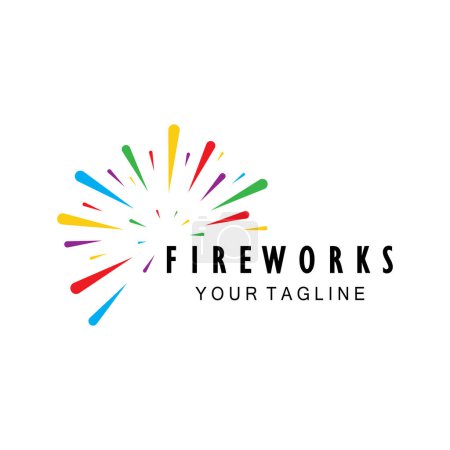 Foto de Diseño del logotipo de Fireworks con chispas coloridas creativas en estilo moderno.logo para negocios, marca, celebración, fuegos artificiales, petardos - Imagen libre de derechos