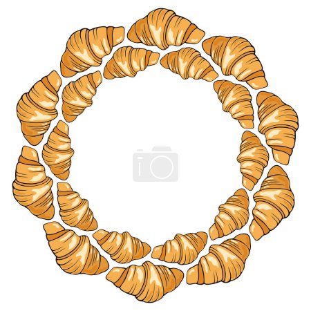 Ilustración de Marco dibujado con croissant - Imagen libre de derechos