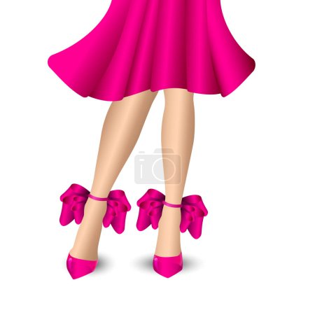 Illustration for Vector fashion girl with pink shoes - Royalty Free Image