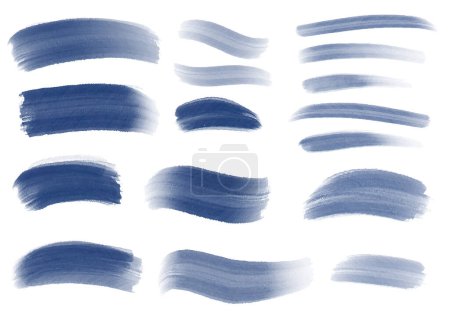 set of blue paint brushes