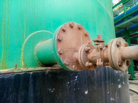 Photo for Large steel pipes are reduced to smaller valves - Royalty Free Image