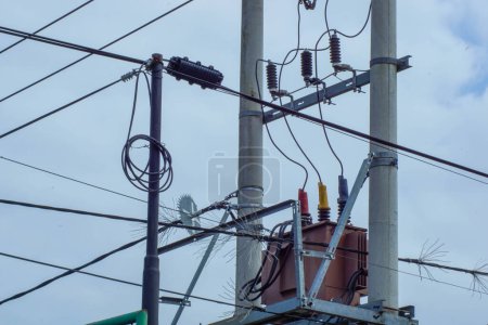 Transformer at a high-voltage power transmission lines