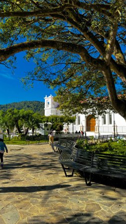 colonial park and church in el salvador