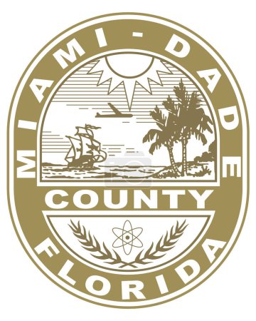 Ilustración de Escudo de Florida de Miami Dade Country / Escudo de Florida de Miami Dade Country. - Imagen libre de derechos