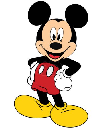 Vector illustration of a cartoon mickey mouse