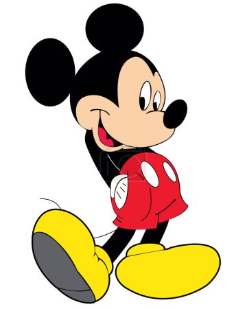 Vector illustration of a cartoon mickey mouse