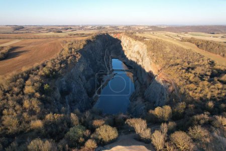 Quarry Great America (Lom Velk Amerika) Czech republic, aerial scenic panorama view, Czechia nature,Europe
