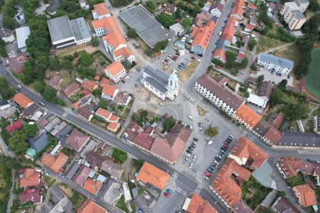 Téléchargez les photos : Pribram historical city center aerial panorama landscape view with square,Czech republic,Europe - en image libre de droit