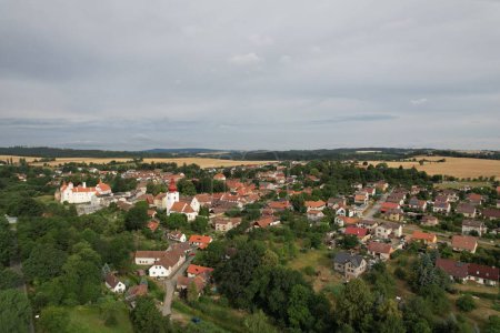 Photo for Cervena Recice castle  aerial panorama view, czech cityscape,vysocina Region,Czech republic,Europe - Royalty Free Image