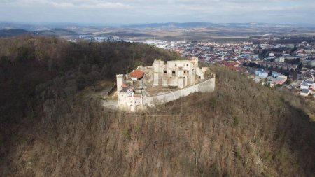 Photo for Boskovice,Czech republic-September 14 2023:aerial panorama landscape view of Boskovice castle and town-Hrad Boskovice, medieval gothic for in Moravia Bohemia regions of Czechia,Central Europe - Royalty Free Image