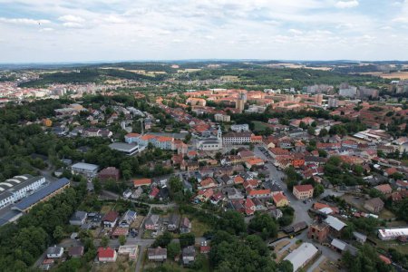 Photo for Pribram historical city center aerial panorama landscape view with square,Czech republic,Europe - Royalty Free Image