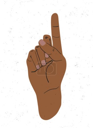 Ilustración de Ilustración de la mano señalando con el dedo. Ilustración vectorial aislada sobre fondo blanco. Signo de mano para web, póster, infografía. - Imagen libre de derechos
