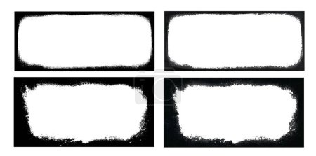 Ilustración de Set de texturas vectorizadas desgastadas, textura granulada de papel blanco. Marcos usados en formato horizontal. Superposición de polvo, suciedad, partículas de ruido, grano - Imagen libre de derechos