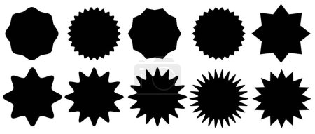 Illustration for Collection of star icons. Star price stickers. Set of vector icons of stars. - Royalty Free Image