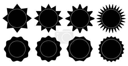 Illustration for Collection of star design elements. Price stickers, sale labels, quality seals, discount stickers, promotional labels. - Royalty Free Image