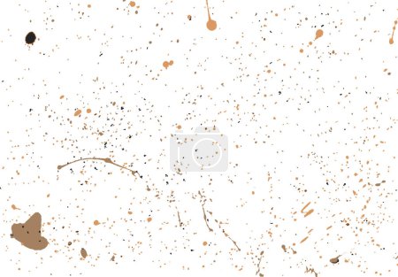Abstract background of splashes of earth colors, splashed colored inks. Sober stenciled texture. Real paint jet, splashed with spray, vectorized with grouped colors.