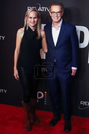 Photo for Amy Rice and Sam Bisbee arrive at the New York Premiere Of Relativity Media And Peacock's 'The Independent' held at the IPIC Fulton Market NYC Theater on November 1, 2022 in Manhattan, New York City, New York, United States. - Royalty Free Image