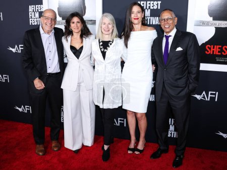 Photo for Matt Purdy, Jodi Kantor, Rebecca Corbett, Megan Twohey and Dean Baquet arrive at the 2022 AFI Fest - Special Screening Of Universal Pictures' 'She Said' held at the TCL Chinese Theatre IMAX on November 4, 2022 in Hollywood, Los Angeles, California - Royalty Free Image