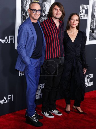 Photo for American actor Robert Downey Jr., son Indio Falconer Downey and wife/American film producer Susan Downey arrive at the 2022 AFI Fest - Special Screening Of Netflix's 'Sr.' held at the TCL Chinese Theatre IMAX on November 4, 2022 in Hollywood - Royalty Free Image