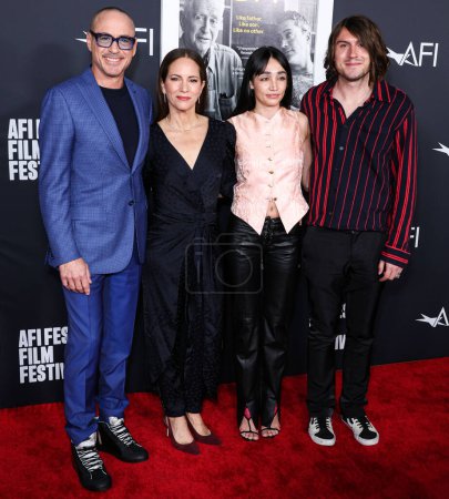 Photo for American actor Robert Downey Jr., son Indio Falconer Downey and wife/American film producer Susan Downey arrive at the 2022 AFI Fest - Special Screening Of Netflix's 'Sr.' held at the TCL Chinese Theatre IMAX on November 4, 2022 in Hollywood - Royalty Free Image